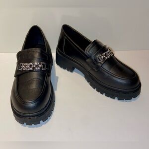 Men’s A-COLD-WALL‎ chunky black loafers with faux diamonds detailing size 7